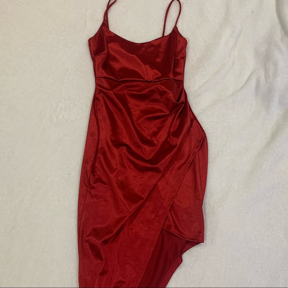 windsor red wrap dress